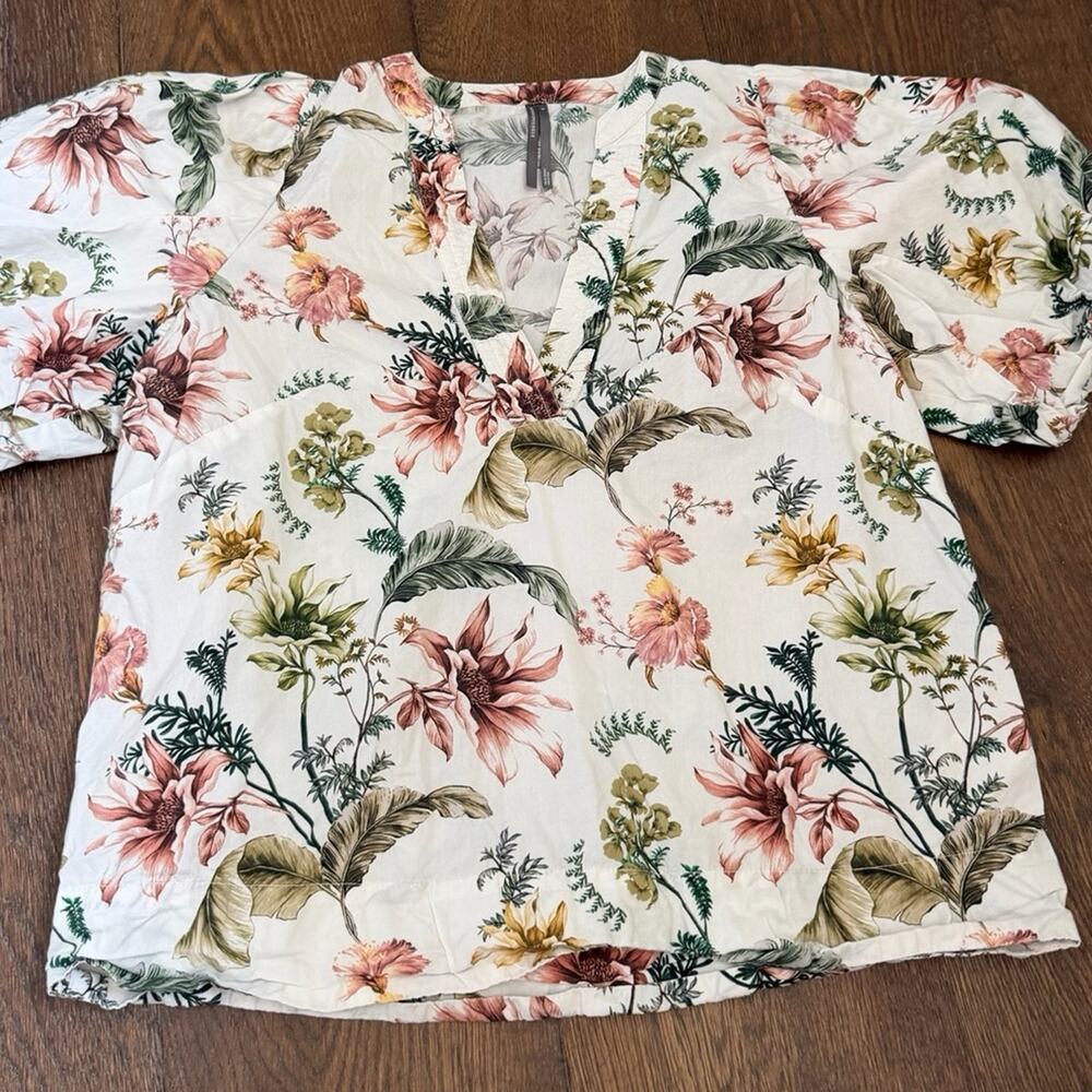 Anthropologie Maeve Women’s Floral Botanical Blouse Top Shirt Sz S